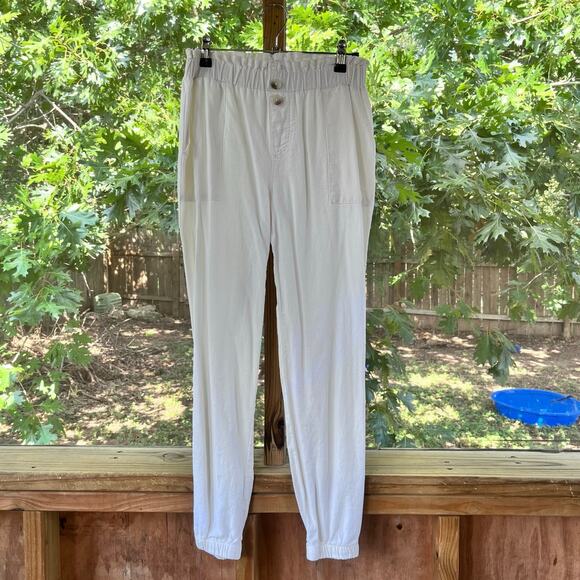 Sincerely Jules White Linen Blend Pull On Joggers Size S - Picture 1 of 9